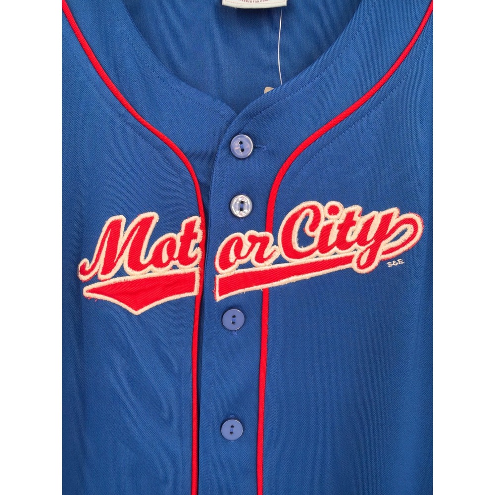 Steve & Barrys Motor City Baseball Jersey Dress Blue Red Cherry League Large - Picture 5 of 7